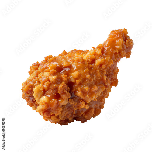 Crispy Fried Chicken Drumsticks Piled on a White Background Ready to Eat