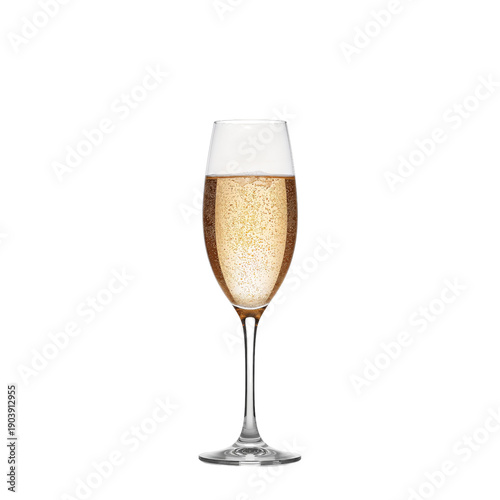 Sparkling Drink in a Glass on a Plain Background for Special Occasions and Ce...