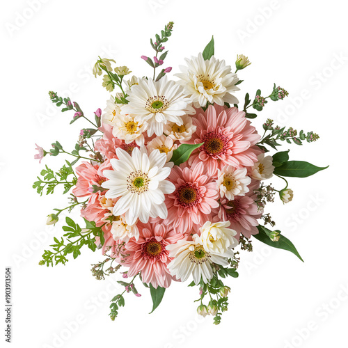 Colorful Floral Wreath With Various Flowers Arranged in a Circular Design for...
