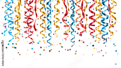 Colorful Streamers and Confetti Fall to Celebrate a Joyful Occasion at a Party