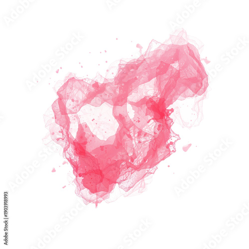 Colorful Abstract Design With Shades of Pink Floating Against a White Background