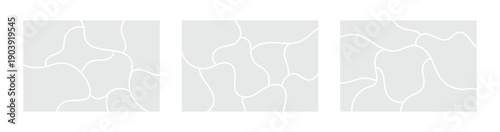 Modern Photo Collage Design Set with Wavy Abstract Shapes for Poster and Cover Template