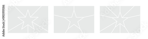 Photography Portfolio Photo Collage Design Set with Star Shape Frames