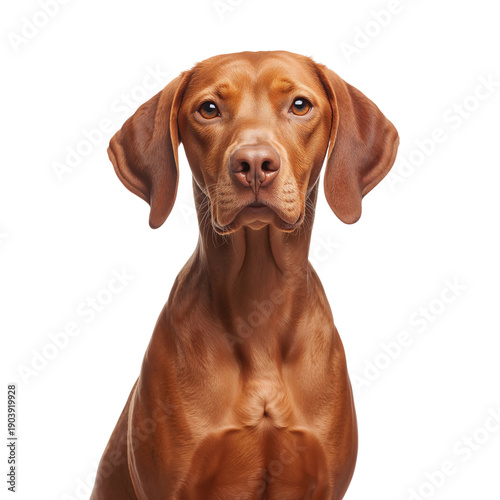 Dog Standing With a Serious Expression in a Plain Background During the Day