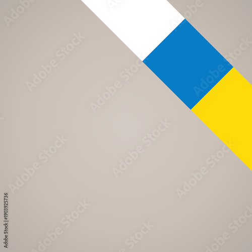 Corner slanted ribbon flag of Canary Islands for a top right area of a page.