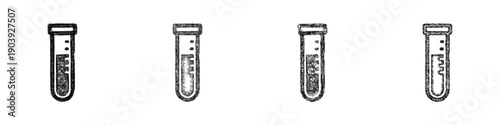 Sketch test tube icon design set