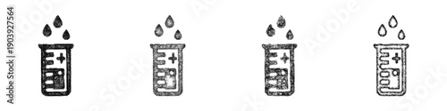 Sketch rain gauge icon design set