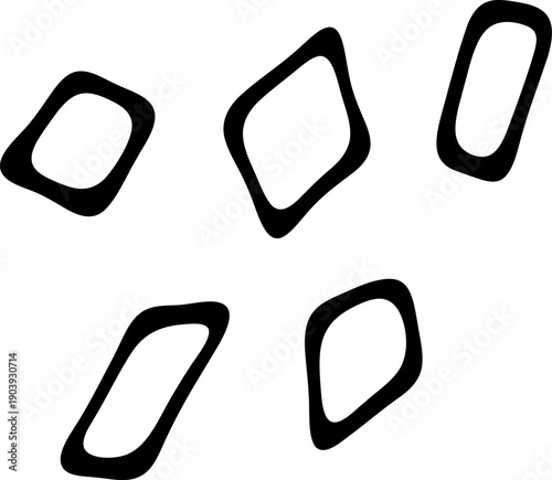 Hand-drawn abstract organic shapes. Black minimalist doodle illustration. This simple, playful vector has a whimsical, artistic feel suitable for modern design