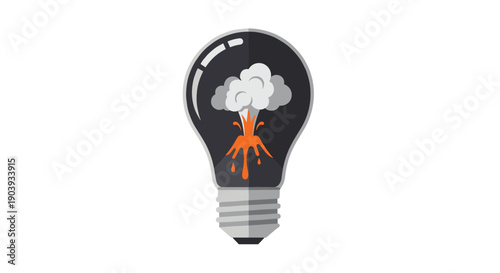 Lightbulb Containing a Volcanic Eruption