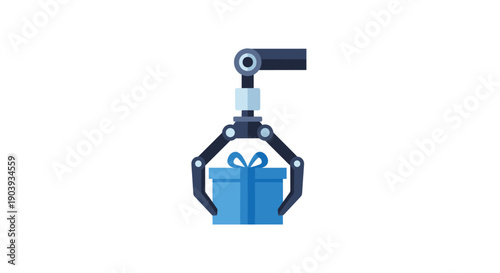 Robotic Claw Holding a Gift Box
