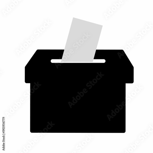 Manual voting ballot box icon, Election Voting concept, simple design for website, logo, app, UI, vector illustration.