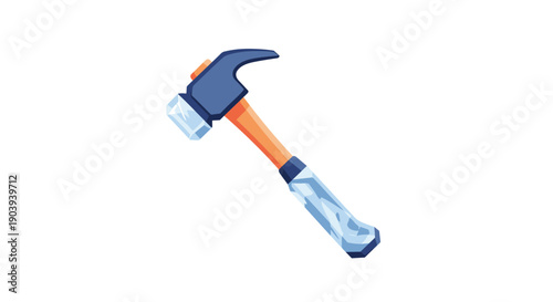 A heavy-duty hammer with a blue and clear handle, isolated on a white background, representing construction, repair, and manual labor.