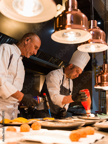 Chefs cooking together 