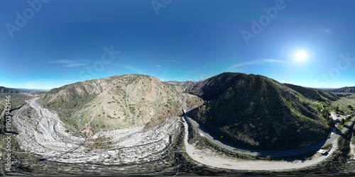 Bild auf Leinwand A UAV Drone Aerial Survey of  The Mill Creek Strand of the San Andreas Fault in