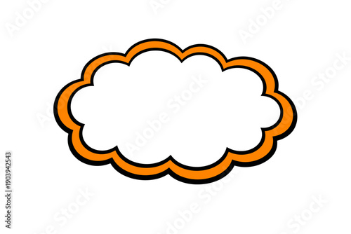 Blank orange speech bubble with black outline