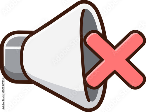 Flat volume off mute speaker icon for app UI basics vector illustration isolated on white background.