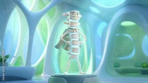 Heroic anthropomorphic character showcases innovation in futuristic environment animated short film perspective