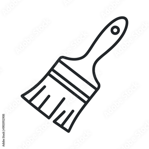 A simple line drawing of a paintbrush on a white background