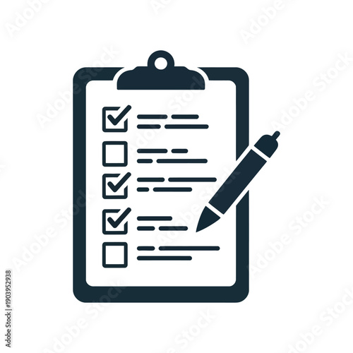 A clipboard with a checklist and a pen on a clean white background, symbolizing organization and task management.