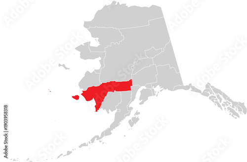 Fotografía Bethel Borough on Alaska State Map Design Editable