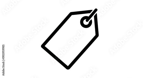 Outline Price Tag Icon for Shopping, Sale, Discount, and E-commerce Symbols. Blank Retail Label Vector.