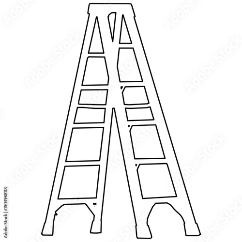 An outline of a stepladder