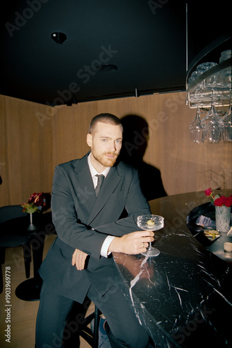Handsome man at bar