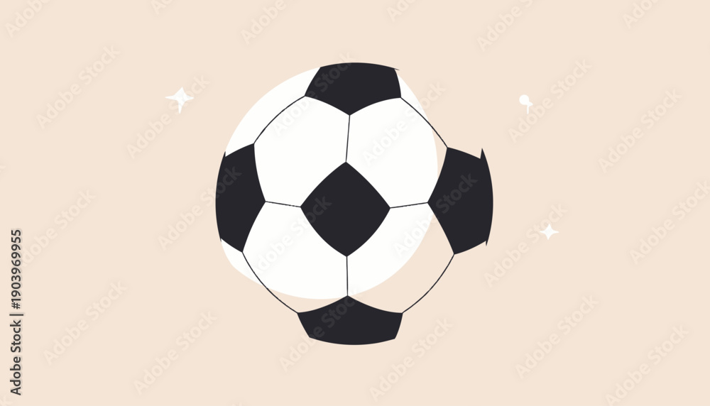 Fototapeta premium Soccer Ball Illustration: Classic Design on Light Background