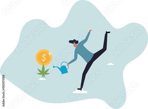 Cannabis business, ganja, marijuanas for medical and therapy to make money, legal CBD medicine, alternative.about a man and his life.