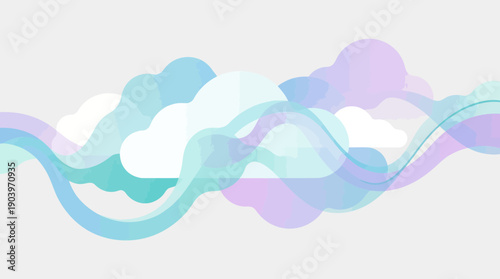 Vibrant abstract waves in pastel colors for modern design