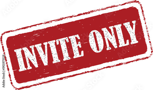 Exclusive red invite only stamp for exclusive events
