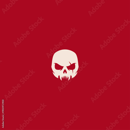 Gaming skull logo icon flat vector design