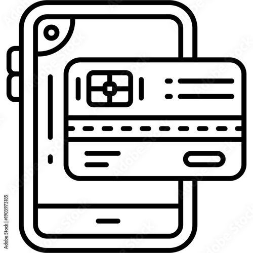 Mobile payment Outline Icon