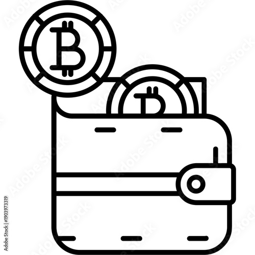 Cryptocurrency wallet Outline Icon