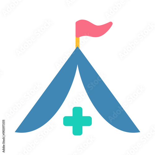 Field Hospital Icon - Flat Color