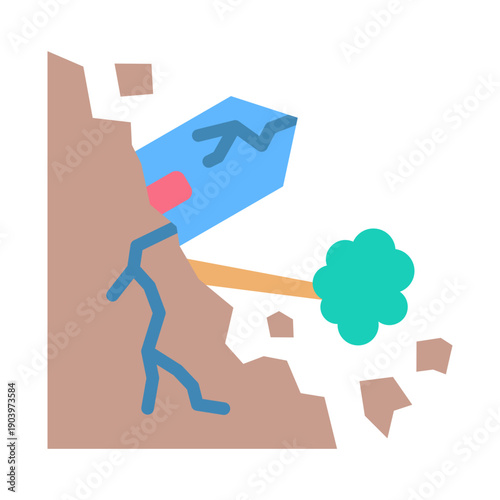 Landslide Icon - Flat Color