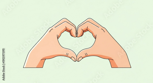 Hands forming heart shape symbolizing love and care