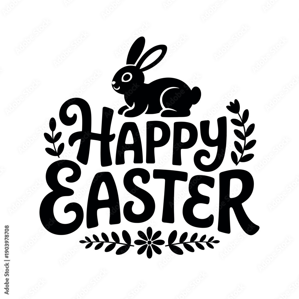 Obraz premium A happy Easter greeting with a cute bunny