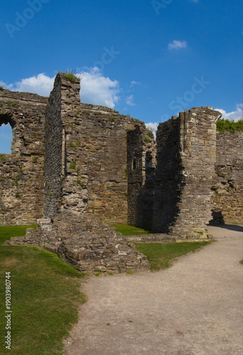 ancient stone castle ruins under clear blue sky - Richmond Castle - England