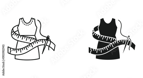 Fashion Design Elements: Dress Forms with Measuring Tape and Scissors