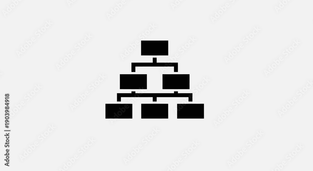 Fototapeta premium Simple Black Organizational Chart Diagram.