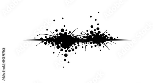 Ink Splatter Abstract Black Design Element.