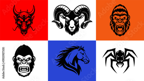 mascot logo collection designed for esports teams and competitive gaming brands
