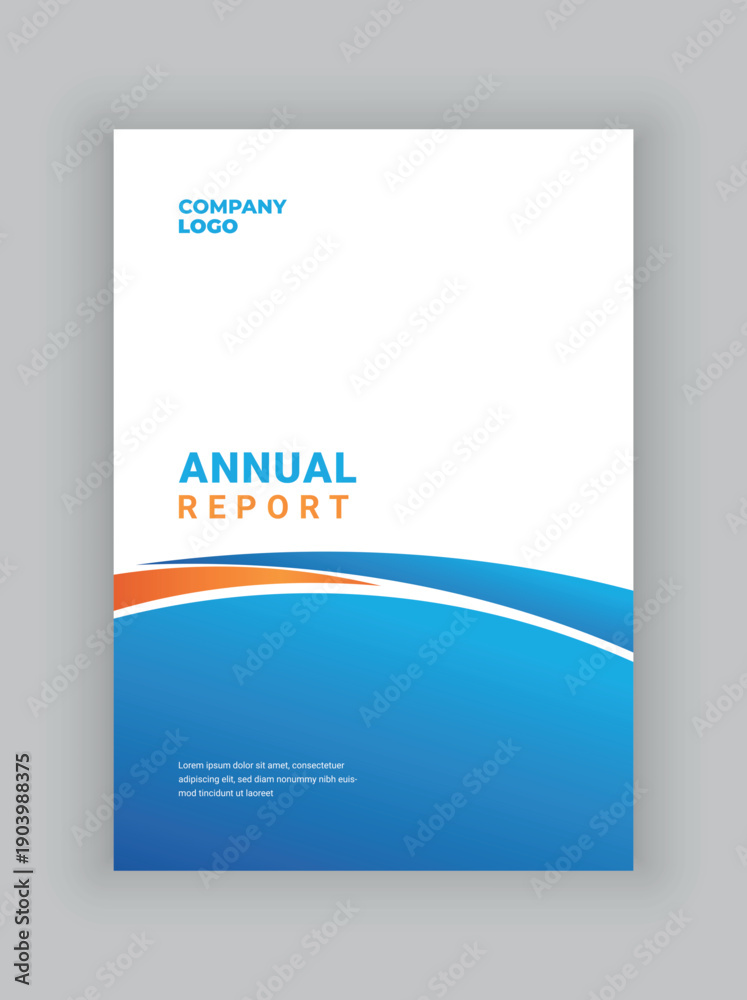 Obraz premium Professional Annual Report Cover Design Template Blue Orange Corporate
