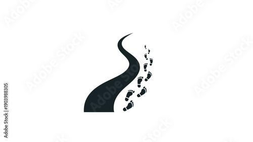 Fotografie Black Silhouette of Music Notes Streaming.