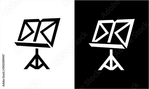 Music Stand Silhouette Icon for Musical Performance and Practice.