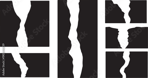 Black and white abstract background with torn paper effect