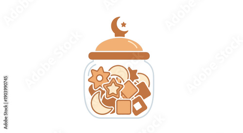 Jar of Various Cookies and Treats.