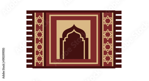 Islamic Prayer Rug with Arch Design.