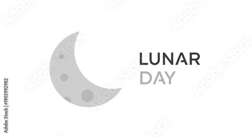 Crescent Moon Icon Lunar Day Symbol.